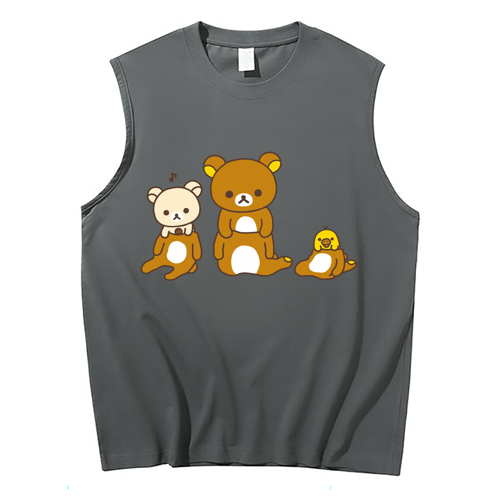 （画像用） リラックマ リラックマ キイロイトリ Rilakkuma Korilakkuma Kiiroitori コットン100％タンクトップ（フロントプリント）
